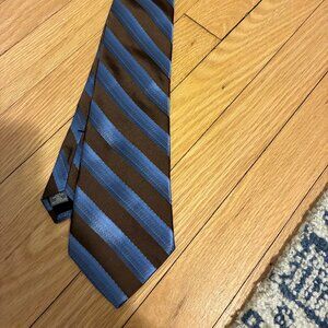 Van Heusen Blue & Brown Diagonal Striped Tie